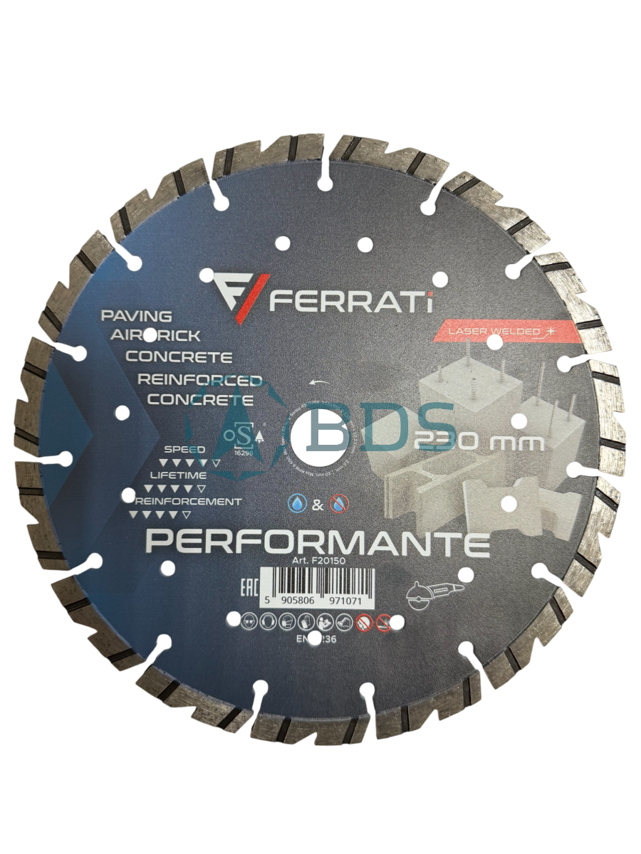 Диски на УШМ Круг алмазный отрезной 1A1RSS Performante 230*22,23