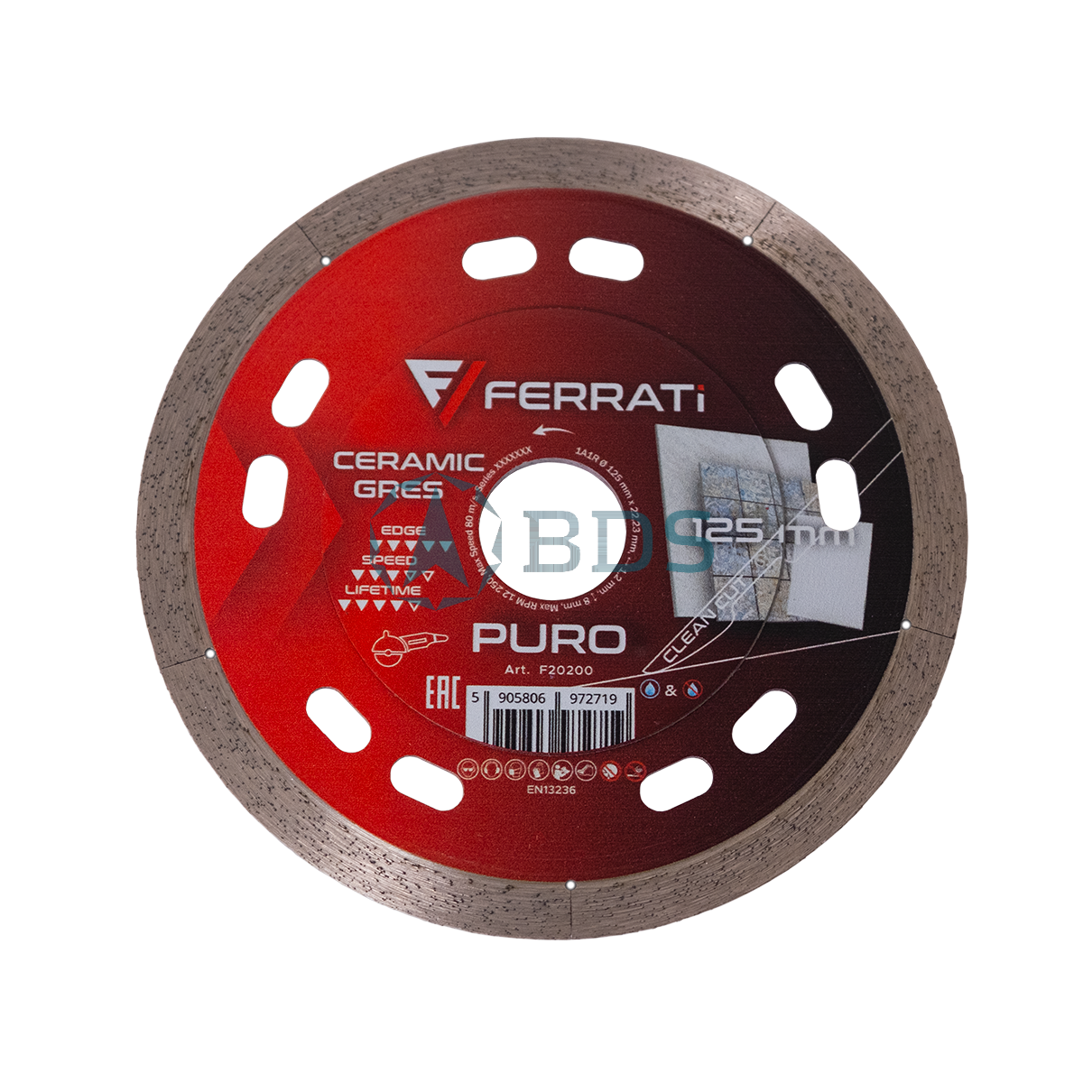 Диски на УШМ Круг алмазный отрезной 1A1R Puro 125*1,2*10*22,23