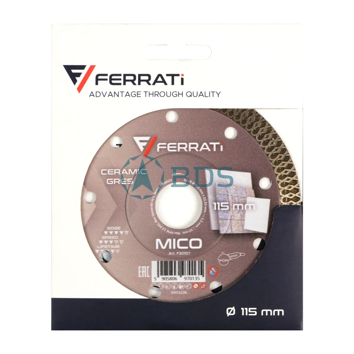 Диски на УШМ Круг алмазный отрезной 1A1R Mico 115*1,2*10*22,23