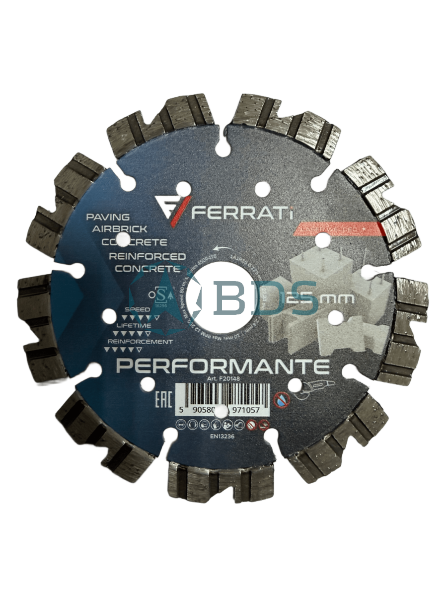 Диски на УШМ Круг алмазный отрезной 1A1RSS Performante 125*22,23