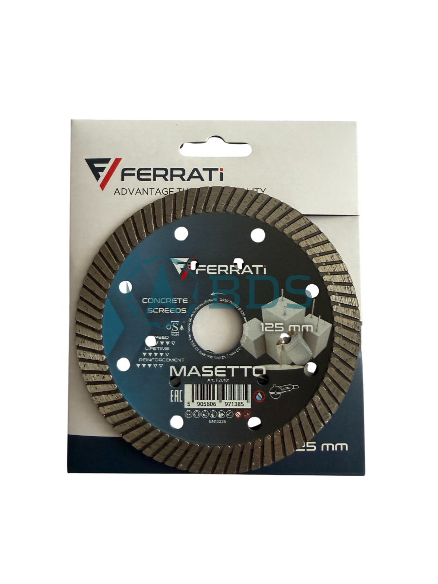 Диски на УШМ Круг алмазный отрезной Turbo Masetto 125*2,2*12*22,23