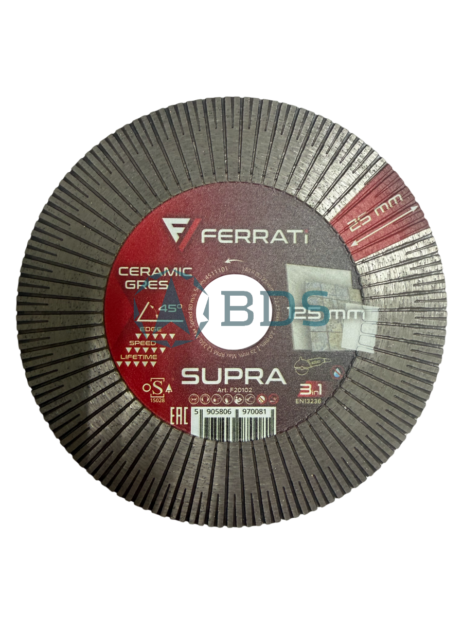 Диски на УШМ Круг алмазный отрезной 1A1R Supra 115*1,6*25*22,23