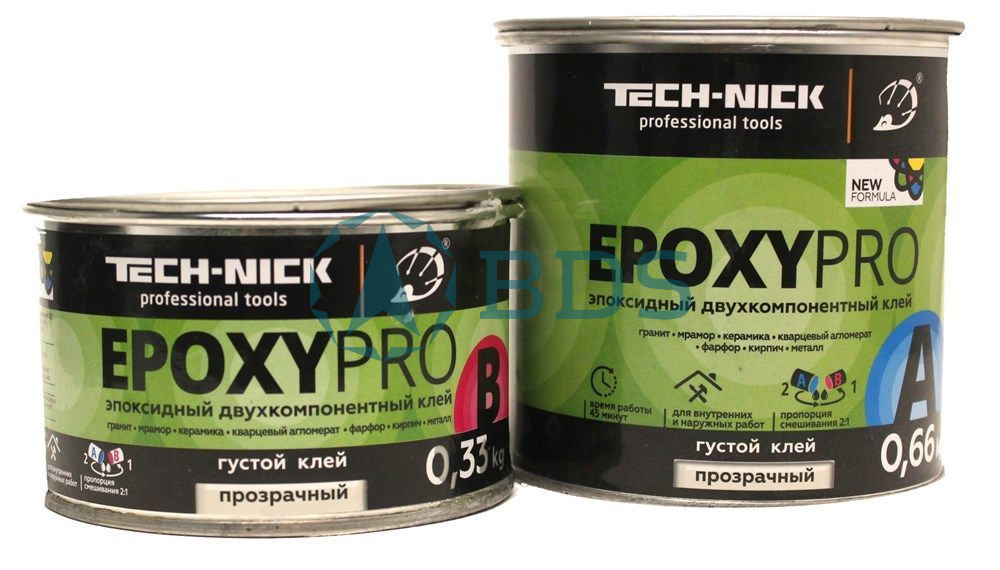 Клей эпоксидный Клей эпоксидный EpoxyPro (прозрачный/густой) 0,66+0,33кг Tech-Nick
