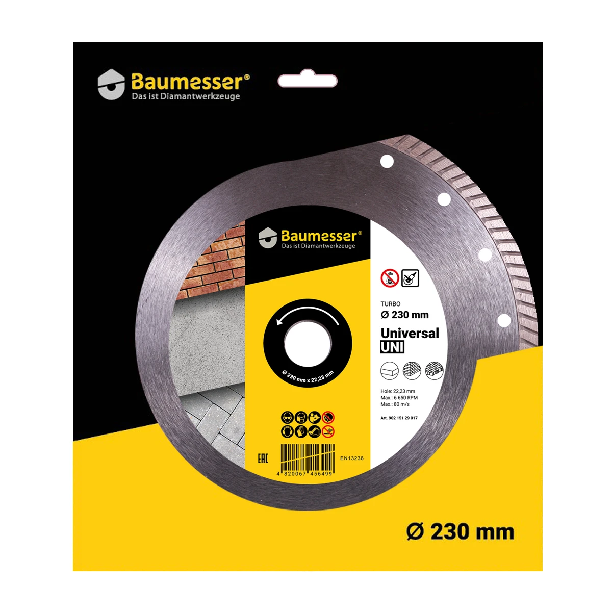Алмазный диск по бетону 230 мм Turbo Universal UNI