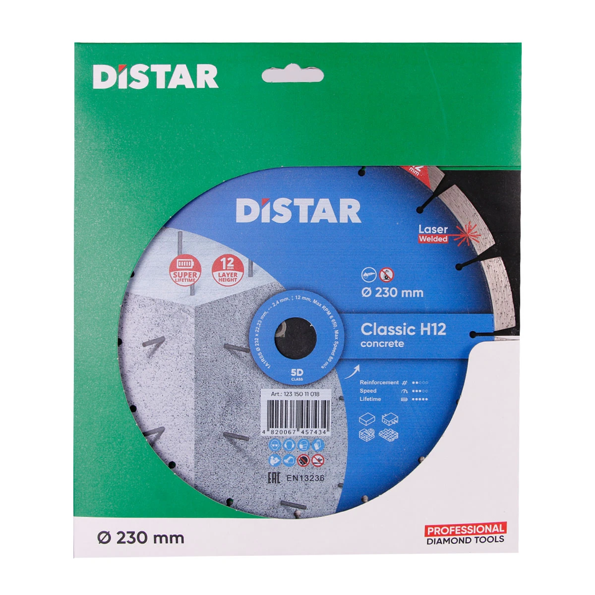 Диски на УШМ Алмазный диск DISTAR 1A1RSS/C3-W Classic H12 5D 230